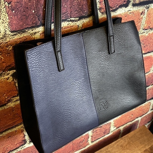 La Diva Italian Design Navy & Black Handbag Purse - Picture 6 of 12